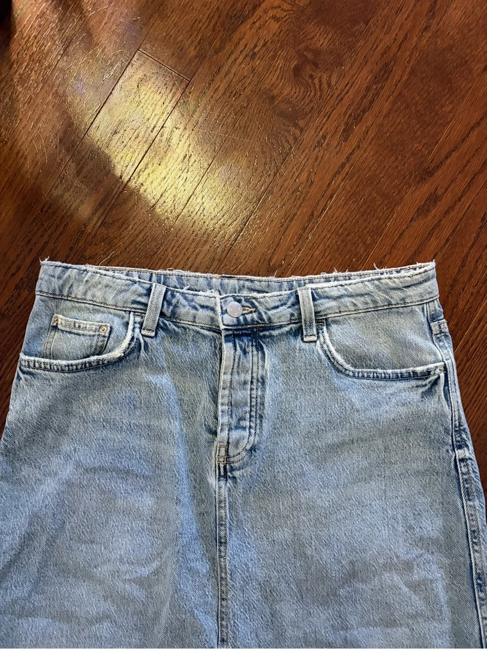 Zara Light Blue Denim Maxi Skirt - Picture 4 of 6